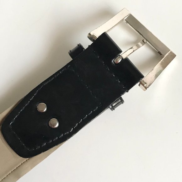 Vtg Calvin Klein Brown Black Leather Belt Womens Size M Cow Fur Spots Cowgirl - Picture 13 of 16